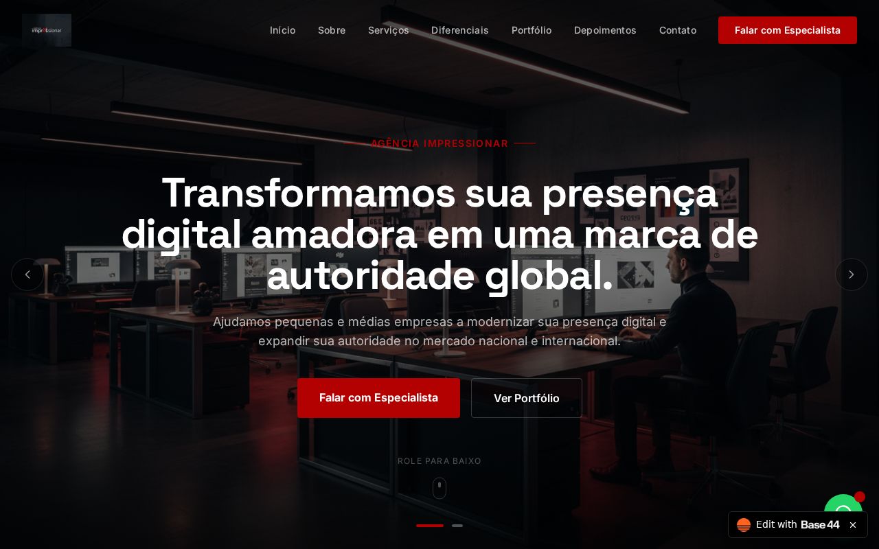Prévia do site Design Impact Flow