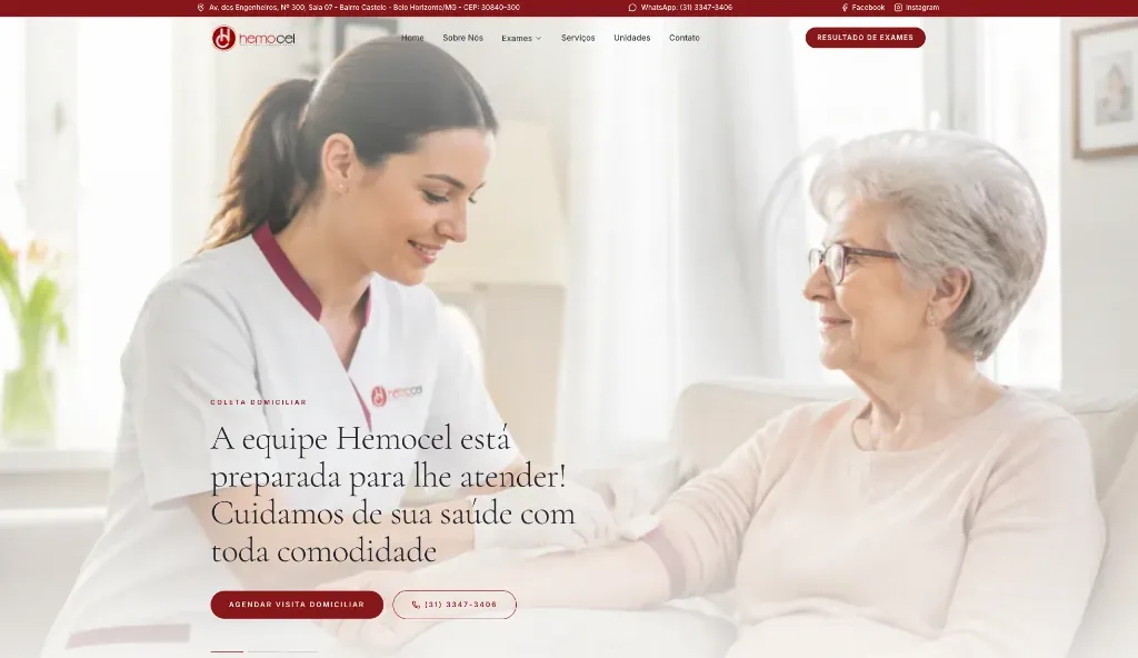 Prévia do site Hemocel Medicina Diagnóstica