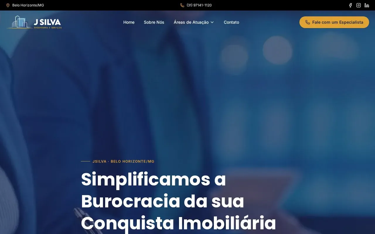 Prévia do site JSilva Engenharia