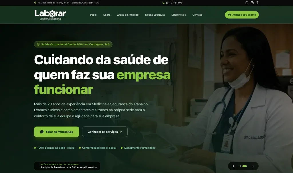 Prévia do site Laborar Clínica