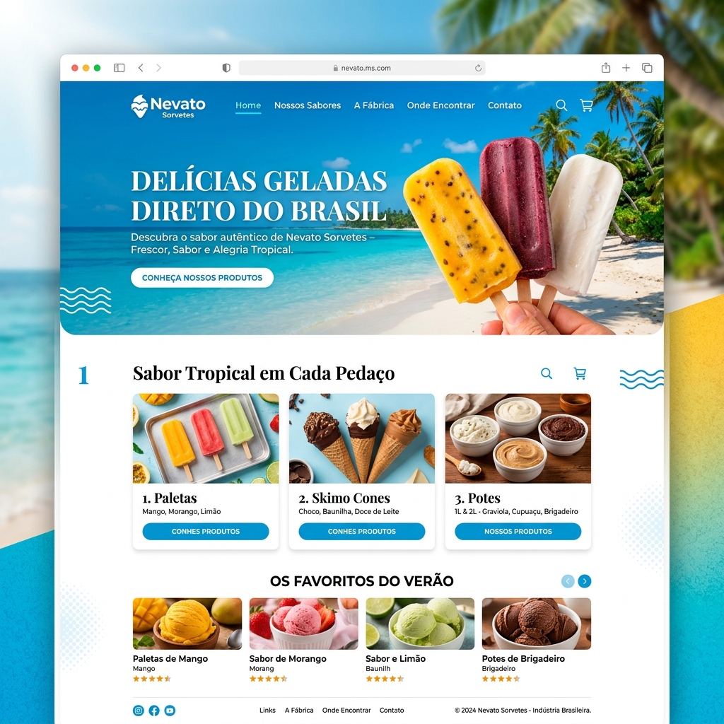 Prévia do site Nevato Sorvetes