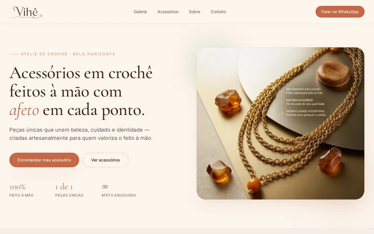 Prévia do site Vihe Atelier